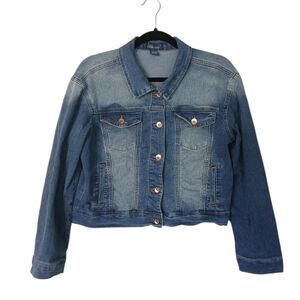 Lark + Gray Blue Denim Jacket with Copper Buttons Size Large